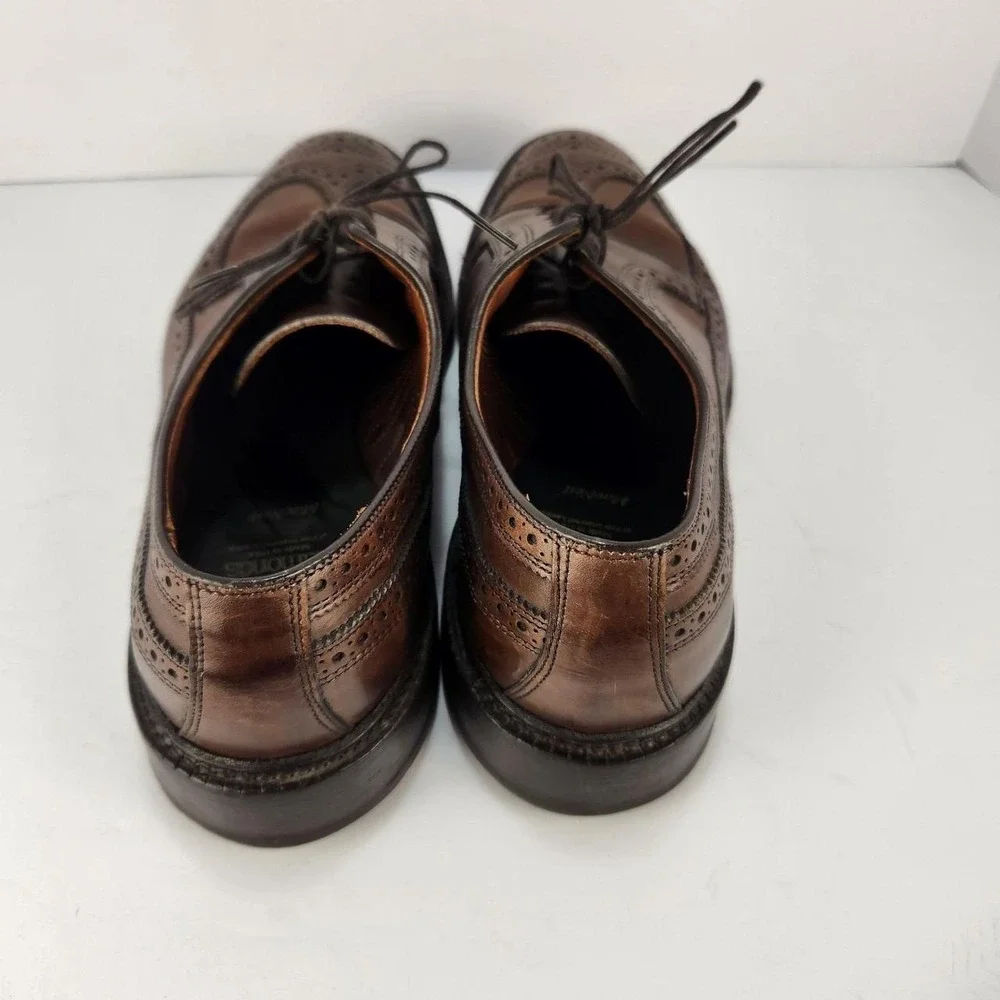 Allen Edmonds Men's 9D Brown Leather Wingtip Brogue Derby Dress Shoes USA